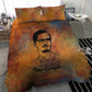 Patrice Lumumba Bedding Set with Line Art Portrait and Truth Cannot Be Killed Inspirational Quote - African Pride