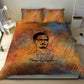 Patrice Lumumba Bedding Set with Line Art Portrait and Truth Cannot Be Killed Inspirational Quote - African Pride