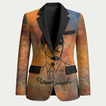Patrice Lumumba Blazer with Line Art Portrait and Truth Cannot Be Killed Inspirational Quote - African Pride