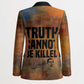 Patrice Lumumba Blazer with Line Art Portrait and Truth Cannot Be Killed Inspirational Quote - African Pride