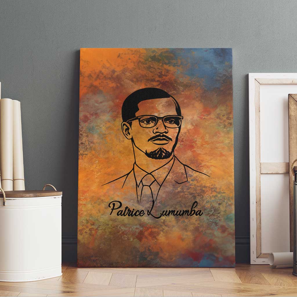 Patrice Lumumba Canvas Wall Art with Line Art Portrait and Truth Cannot Be Killed Inspirational Quote - African Pride