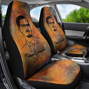 Patrice Lumumba Car Seat Cover with Line Art Portrait and Truth Cannot Be Killed Inspirational Quote - African Pride