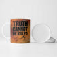 Patrice Lumumba Ceramic Mug with Line Art Portrait and Truth Cannot Be Killed Inspirational Quote - African Pride