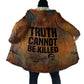 Patrice Lumumba Cloak with Line Art Portrait and Truth Cannot Be Killed Inspirational Quote - African Pride