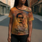 Patrice Lumumba Cross Shoulder Shirt with Line Art Portrait and Truth Cannot Be Killed Inspirational Quote - African Pride