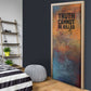 Patrice Lumumba Door Cover with Line Art Portrait and Truth Cannot Be Killed Inspirational Quote - African Pride