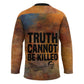 Patrice Lumumba Hockey Jersey with Line Art Portrait and Truth Cannot Be Killed Inspirational Quote - African Pride