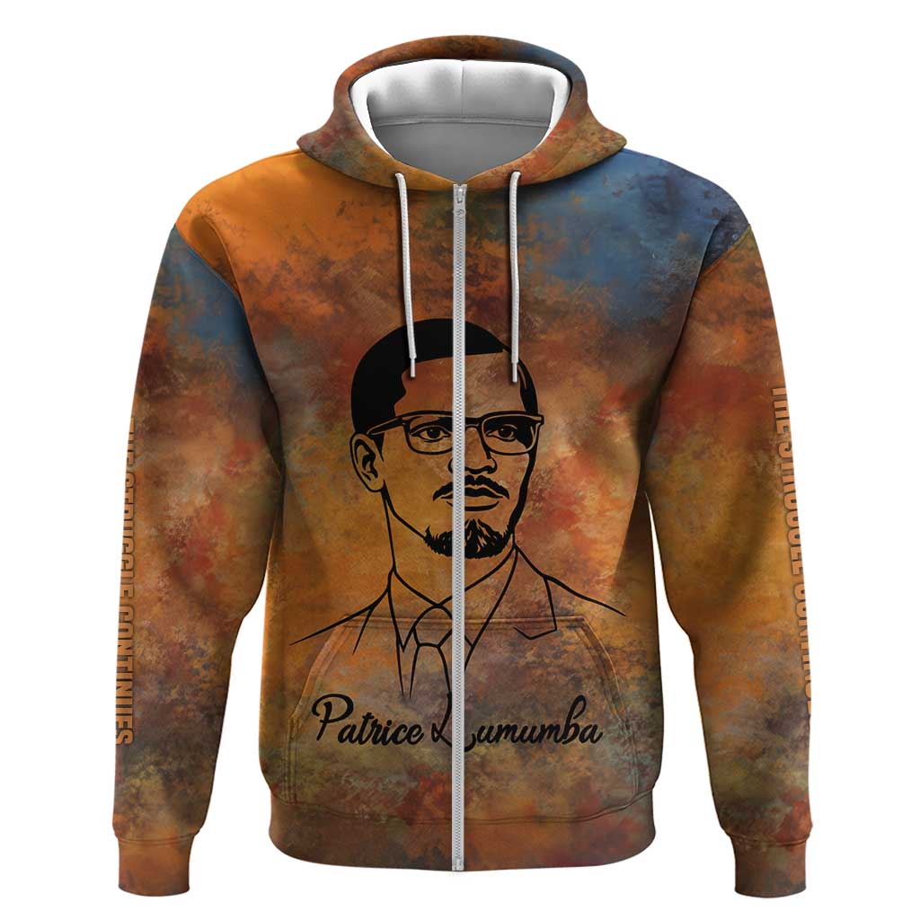 Patrice Lumumba Hoodie with Line Art Portrait and Truth Cannot Be Killed Inspirational Quote - African Pride