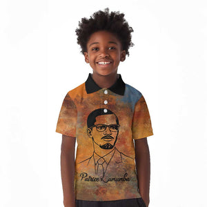 Patrice Lumumba Kid Polo Shirt with Line Art Portrait and Truth Cannot Be Killed Inspirational Quote - African Pride