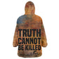 Patrice Lumumba Kid Wearable Blanket Hoodie with Line Art Portrait and Truth Cannot Be Killed Inspirational Quote - African Pride
