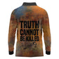 Patrice Lumumba Long Sleeve Polo Shirt with Line Art Portrait and Truth Cannot Be Killed Inspirational Quote - African Pride