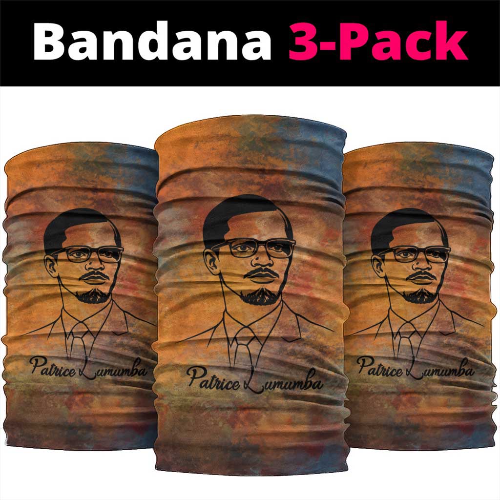 Patrice Lumumba Neck Gaiter with Line Art Portrait and Truth Cannot Be Killed Inspirational Quote - African Pride