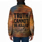 Patrice Lumumba Padded Jacket with Line Art Portrait and Truth Cannot Be Killed Inspirational Quote - African Pride