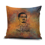 Patrice Lumumba Pillow Cover with Line Art Portrait and Truth Cannot Be Killed Inspirational Quote - African Pride
