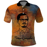 Patrice Lumumba Polo Shirt with Line Art Portrait and Truth Cannot Be Killed Inspirational Quote - African Pride