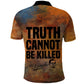 Patrice Lumumba Polo Shirt with Line Art Portrait and Truth Cannot Be Killed Inspirational Quote - African Pride