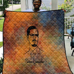 Patrice Lumumba Quilt with Line Art Portrait and Truth Cannot Be Killed Inspirational Quote - African Pride