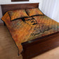 Patrice Lumumba Quilt Bed Set with Line Art Portrait and Truth Cannot Be Killed Inspirational Quote - African Pride