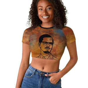 Patrice Lumumba Raglan Cropped T shirt with Line Art Portrait and Truth Cannot Be Killed Inspirational Quote - African Pride