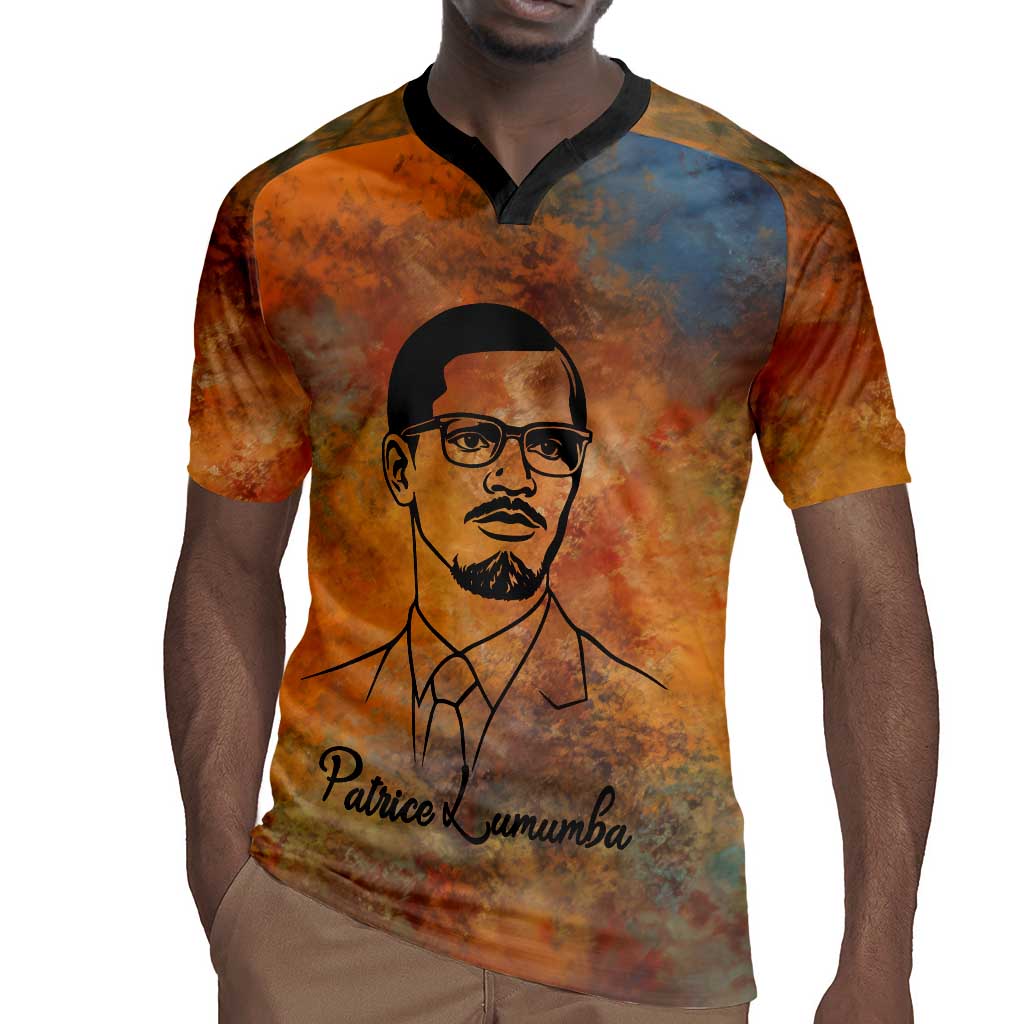 Patrice Lumumba Rugby Jersey with Line Art Portrait and Truth Cannot Be Killed Inspirational Quote - African Pride
