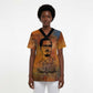 Patrice Lumumba Scrub Top with Line Art Portrait and Truth Cannot Be Killed Inspirational Quote - African Pride