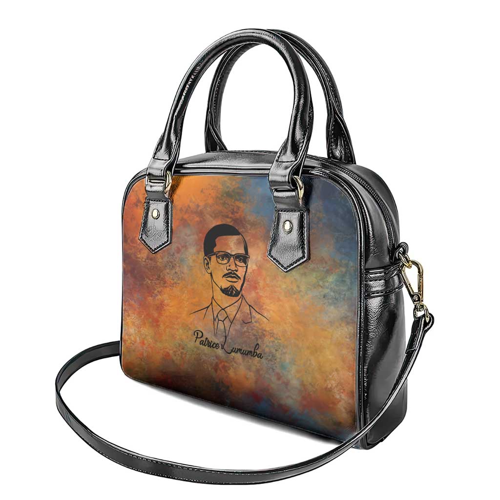 Patrice Lumumba Shoulder Handbag with Line Art Portrait and Truth Cannot Be Killed Inspirational Quote - African Pride