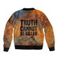 Patrice Lumumba Sleeve Zip Bomber Jacket with Line Art Portrait and Truth Cannot Be Killed Inspirational Quote - African Pride