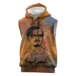 Patrice Lumumba Sleeveless Hoodie with Line Art Portrait and Truth Cannot Be Killed Inspirational Quote - African Pride