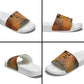 Patrice Lumumba Slide Sandals with Line Art Portrait and Truth Cannot Be Killed Inspirational Quote - African Pride