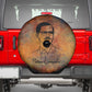 Patrice Lumumba Spare Tire Cover with Line Art Portrait and Truth Cannot Be Killed Inspirational Quote - African Pride
