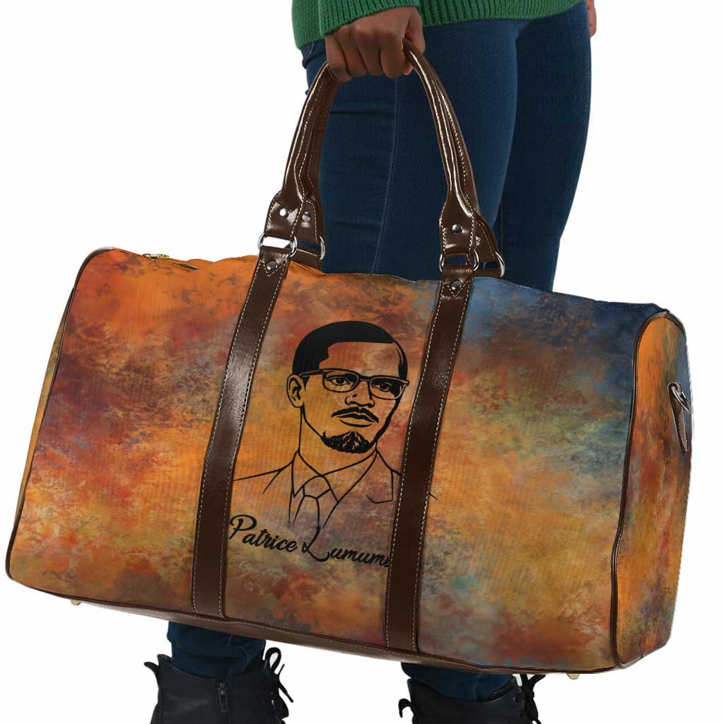 Patrice Lumumba Travel Bag with Line Art Portrait and Truth Cannot Be Killed Inspirational Quote - African Pride