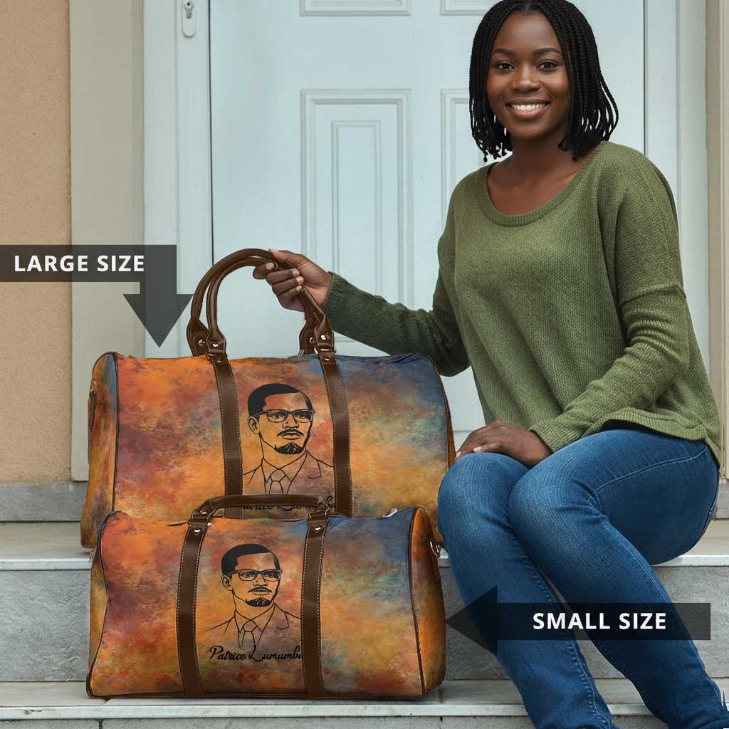 Patrice Lumumba Travel Bag with Line Art Portrait and Truth Cannot Be Killed Inspirational Quote - African Pride