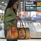 Patrice Lumumba Travel Bag with Line Art Portrait and Truth Cannot Be Killed Inspirational Quote - African Pride