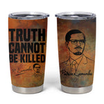 Patrice Lumumba Tumbler Cup with Line Art Portrait and Truth Cannot Be Killed Inspirational Quote - African Pride