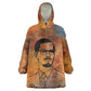 Patrice Lumumba Wearable Blanket Hoodie with Line Art Portrait and Truth Cannot Be Killed Inspirational Quote - African Pride