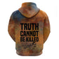 Patrice Lumumba Zip Hoodie with Line Art Portrait and Truth Cannot Be Killed Inspirational Quote - African Pride
