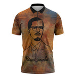 Patrice Lumumba Zipper Polo Shirt with Line Art Portrait and Truth Cannot Be Killed Inspirational Quote - African Pride