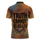 Patrice Lumumba Zipper Polo Shirt with Line Art Portrait and Truth Cannot Be Killed Inspirational Quote - African Pride