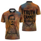 Patrice Lumumba Zipper Polo Shirt with Line Art Portrait and Truth Cannot Be Killed Inspirational Quote - African Pride