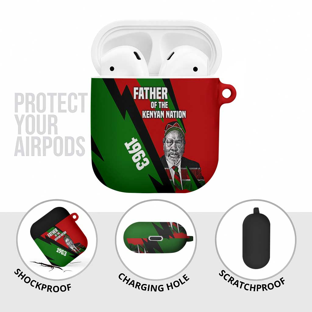 Jomo Kenyatta AirPods Case Patriotic Colors Design and Father of the Kenyan Nation Tribute - African Pride