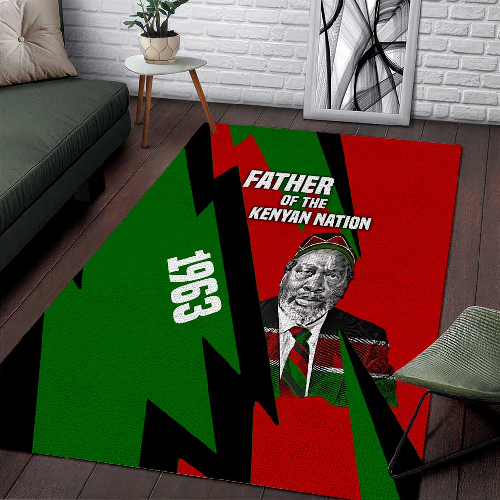 Jomo Kenyatta Area Rug Patriotic Colors Design and Father of the Kenyan Nation Tribute - African Pride