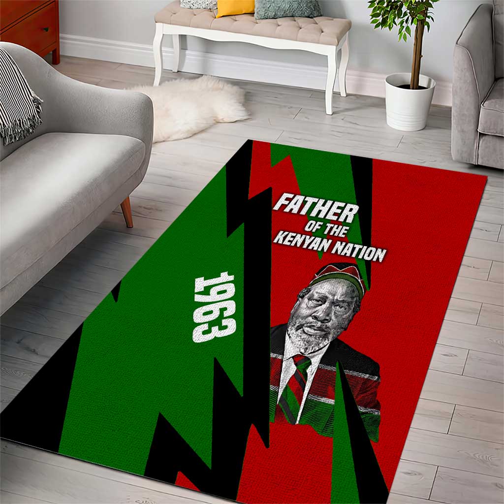 Jomo Kenyatta Area Rug Patriotic Colors Design and Father of the Kenyan Nation Tribute - African Pride