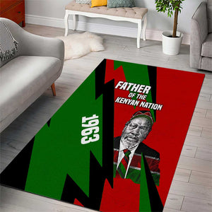 Jomo Kenyatta Area Rug Patriotic Colors Design and Father of the Kenyan Nation Tribute - African Pride