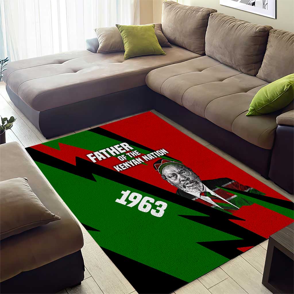 Jomo Kenyatta Area Rug Patriotic Colors Design and Father of the Kenyan Nation Tribute - African Pride