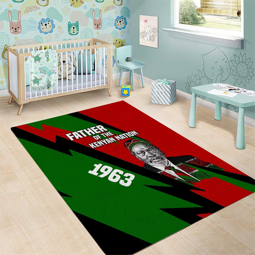 Jomo Kenyatta Area Rug Patriotic Colors Design and Father of the Kenyan Nation Tribute - African Pride