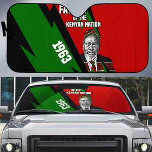 Jomo Kenyatta Auto Sun Shade Patriotic Colors Design and Father of the Kenyan Nation Tribute - African Pride