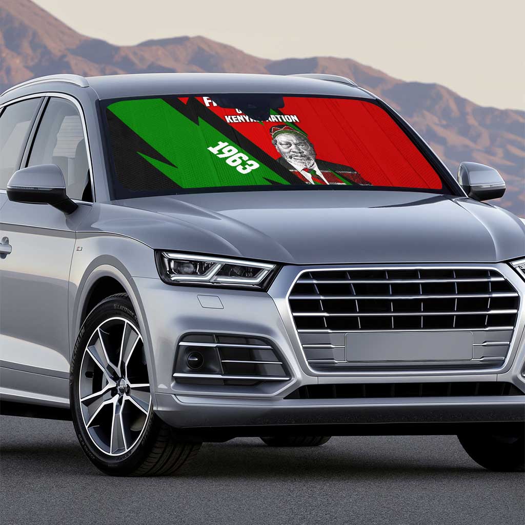 Jomo Kenyatta Auto Sun Shade Patriotic Colors Design and Father of the Kenyan Nation Tribute - African Pride