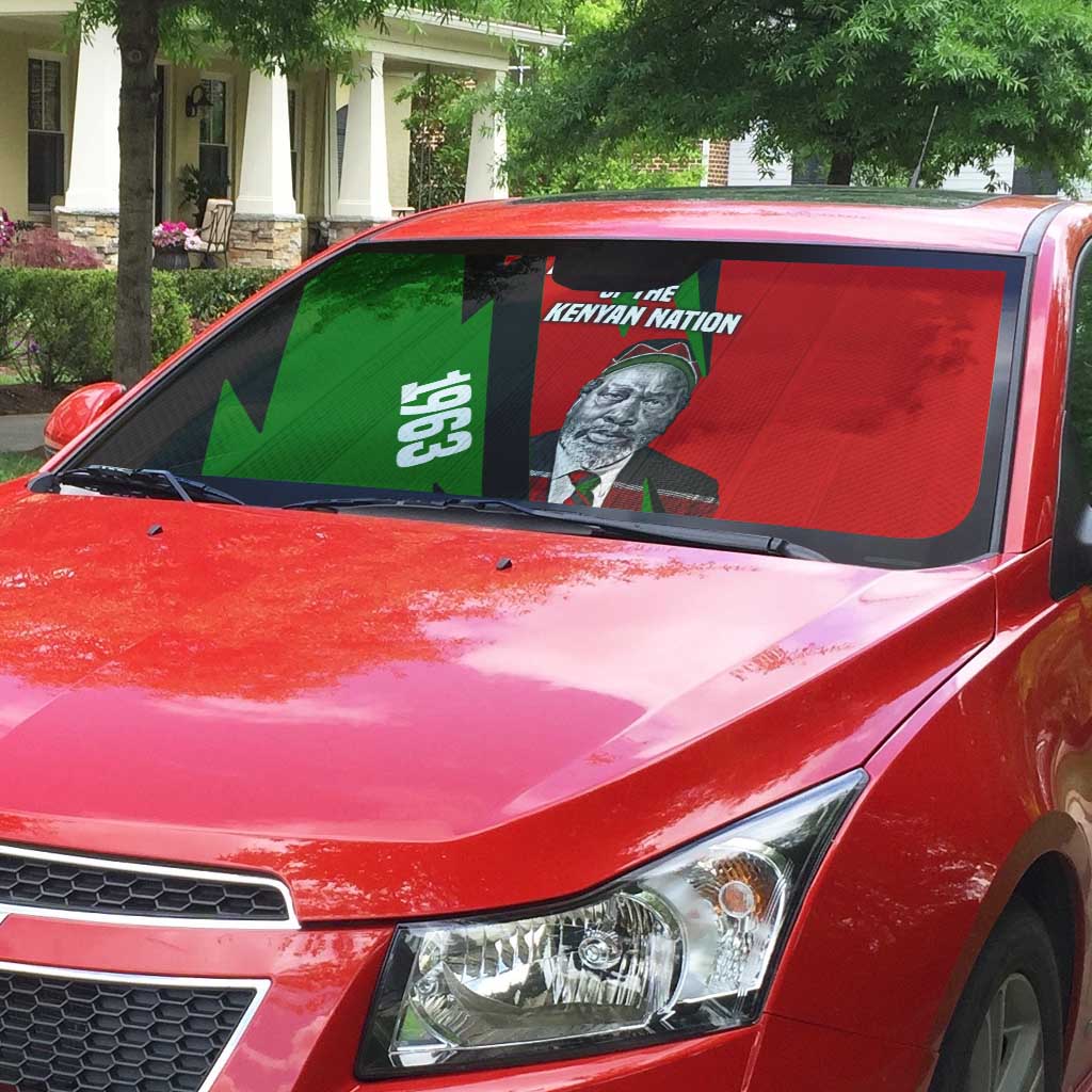 Jomo Kenyatta Auto Sun Shade Patriotic Colors Design and Father of the Kenyan Nation Tribute - African Pride
