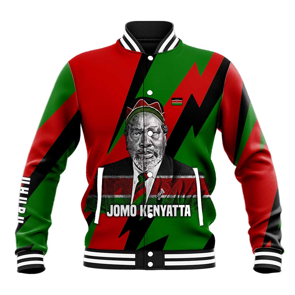 Jomo Kenyatta Baseball Jacket Patriotic Colors Design and Father of the Kenyan Nation Tribute - African Pride