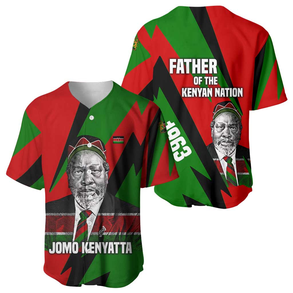 Jomo Kenyatta Baseball Jersey Patriotic Colors Design and Father of the Kenyan Nation Tribute - African Pride